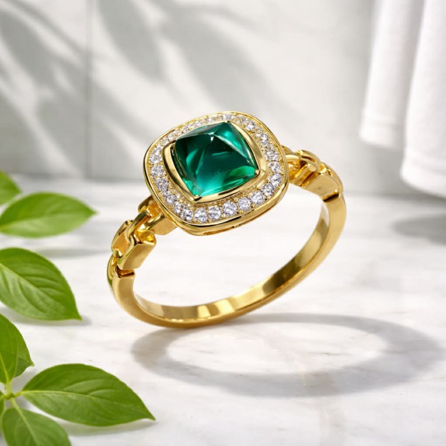 4.9 carat natural Colombian Emerald .925 Sterling Silver handmade Statement Ring size 7 - photo 2
