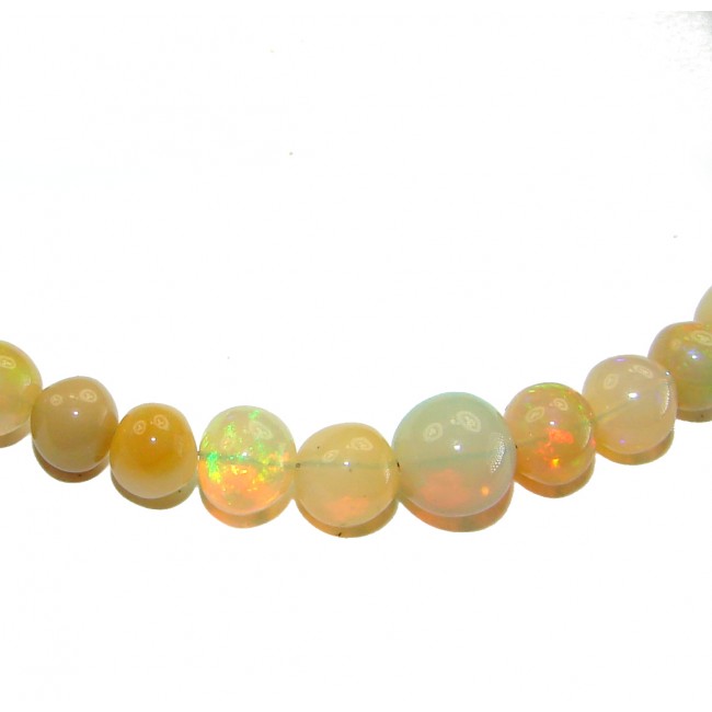 Real Masterpiece Natural Ethiopian Opal .925 Sterling Silver Necklace