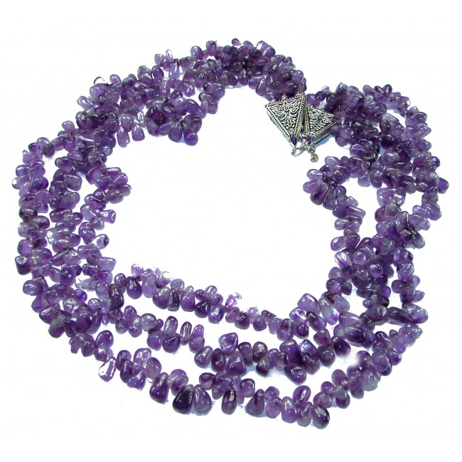 Oriental Beauty 178.2 carat Amethyst .925 Sterling Silver handcrafted Necklace