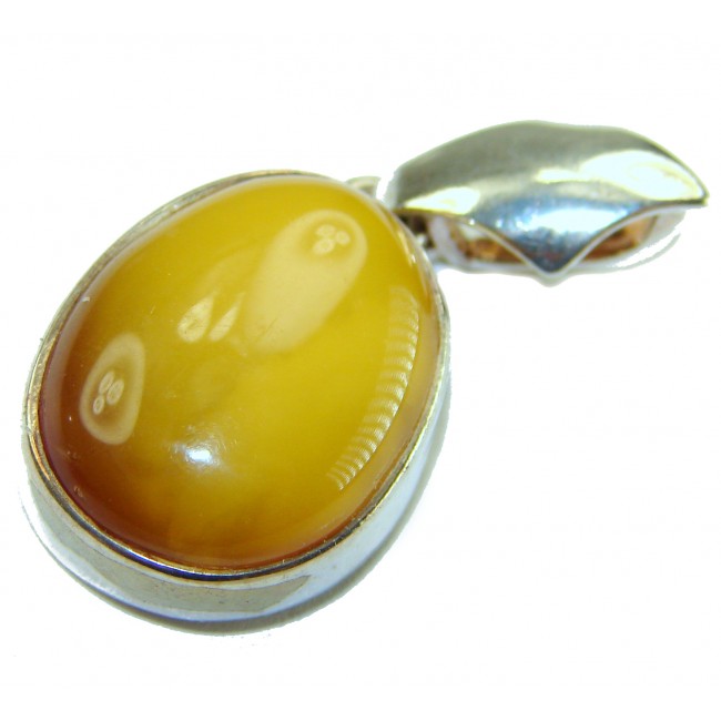 Prehistoric Authentic Baltic Amber .925 Sterling Silver beautifully handcrafted Pendant