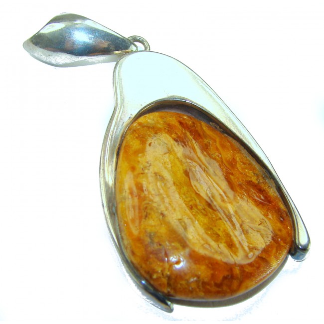 Sea Treasure Prehistoric Authentic Butterscotch Baltic Amber .925 Sterling Silver beautifully handcrafted Pendant