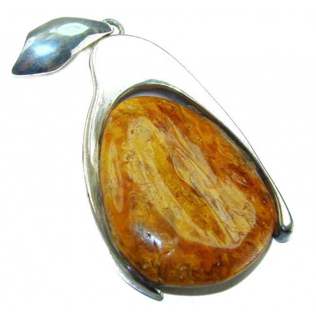Sea Treasure Prehistoric Authentic Butterscotch Baltic Amber .925 Sterling Silver beautifully handcrafted Pendant