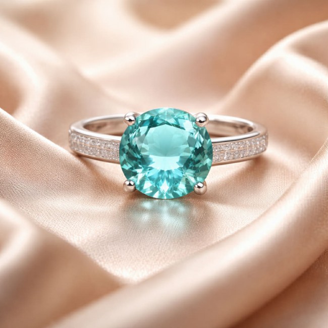 Angel's Wishper 8.9 carat authentic Aquamarine .925 Sterling Silver Handcrafted Ring size 8 adjustable - photo 2