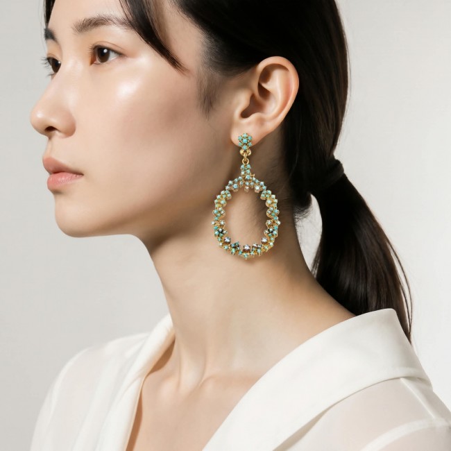 Pure Serenity 8.5 carat genuine Swiss Blue Topaz 18K Gold over .925 Sterling Silver handmade Statement earrings - photo 1