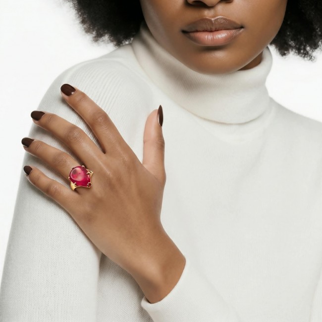 Authentic 10.2 carat Kasmir Ruby 18K Gold over .925 Sterling Silver brilliantly handcrafted ring s. 5 3/4