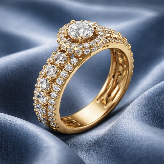 LUXURIUS 6.5 carat White Topaz 18k Gold over .925 Sterling Silver ring size 7 - photo 4