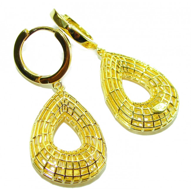 Black Label Collection - Dubai Style - Natural 22K Gold over .925 Sterling Silver handmade earrings - photo 1