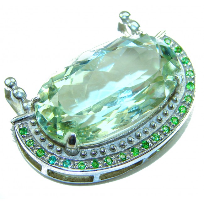 Serenity 20.5 carat Green Amethyst .925 Sterling Silver handcrafted pendant - photo 4