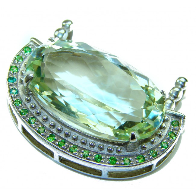 Serenity 20.5 carat Green Amethyst .925 Sterling Silver handcrafted pendant - photo 3