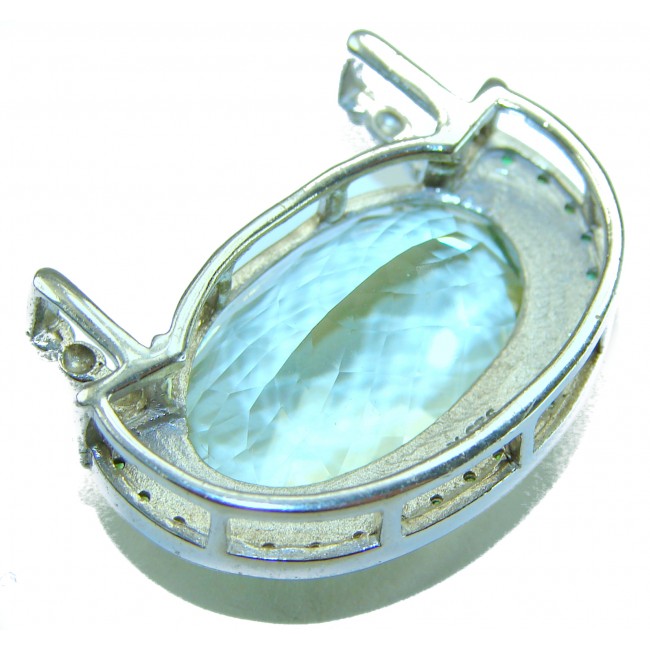 Serenity 20.5 carat Green Amethyst .925 Sterling Silver handcrafted pendant - photo 2
