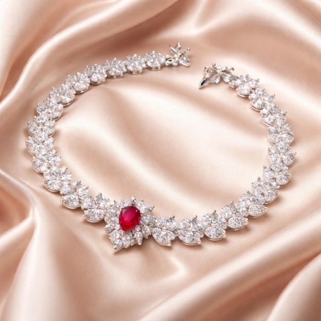 Giovanna - Magnificent Jewel 7.2 carat Ruby .925 Sterling Silver handcrafted incredible Statement Bracelet - photo 4