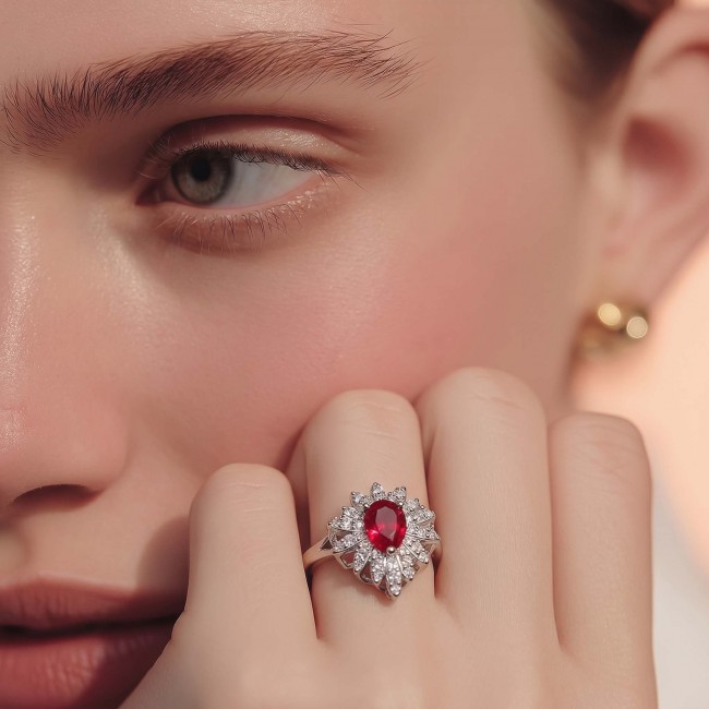 2.5 carat Ruby .925 Sterling Silver handcrafted incredible ring s. 7 - photo 1