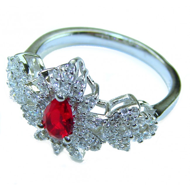 2.5 carat Ruby .925 Sterling Silver handcrafted incredible ring s. 7 - photo 2