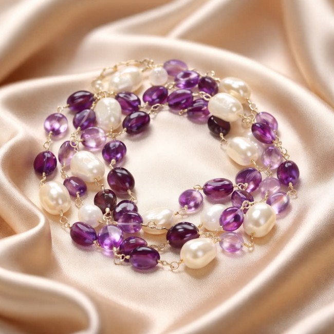 Emma 49.2 carat Natural Amethyst .925 Sterling Silver .925 Sterling Silver Necklace - photo 4