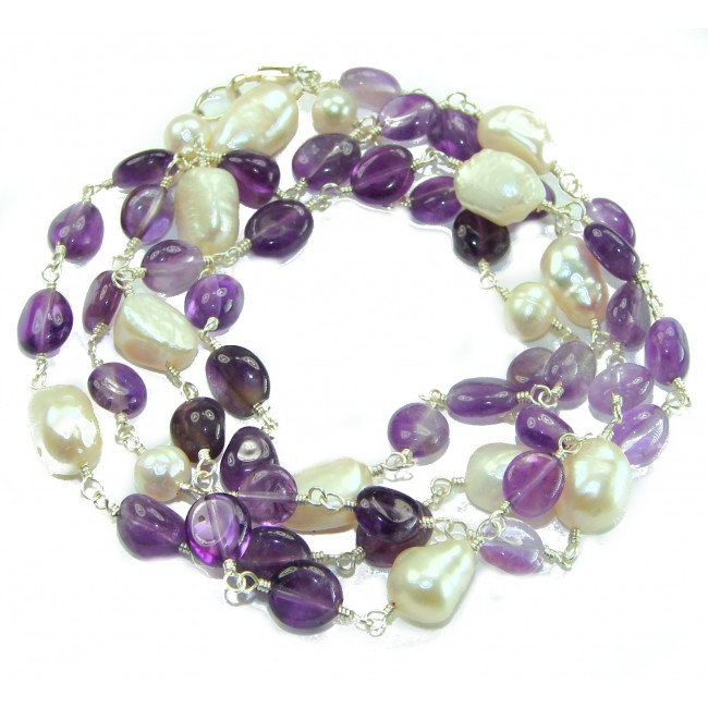 Emma 49.2 carat Natural Amethyst .925 Sterling Silver .925 Sterling Silver Necklace - photo 3