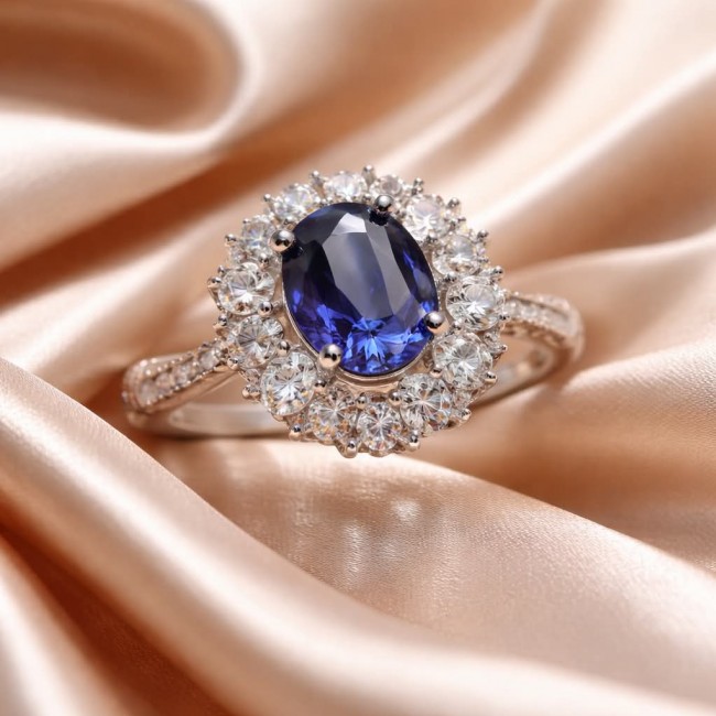 Born to Glam 5.2 carat natural Sapphire .925 Sterling Silver Perfectly handcrafted Ring s. 8 1/4 - photo 4