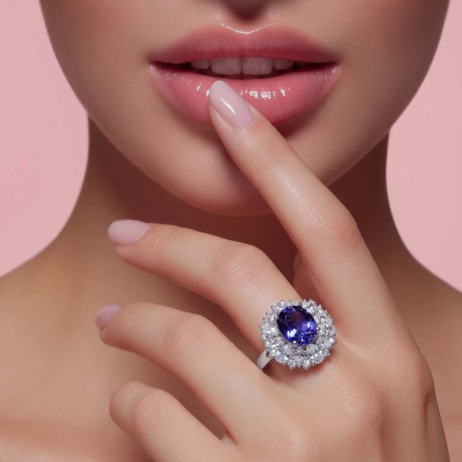 Born to Glam 5.2 carat natural Sapphire .925 Sterling Silver Perfectly handcrafted Ring s. 8 1/4 - photo 1