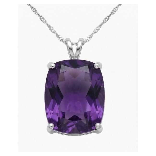 Classic design 21.5 carat African Amethyst .925 Sterling Silver dipped in rhodium handcrafted necklace - photo 4