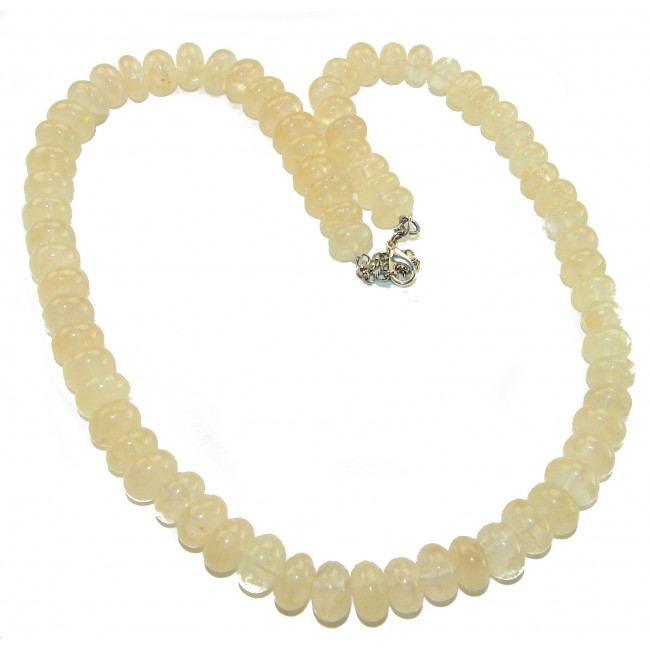 Victoria Authentic 228.5 carat Brazilian Citrine .925 Sterling Silver brilliantly handcrafted Statement necklace - Citrine necklace with silver clasp, top view