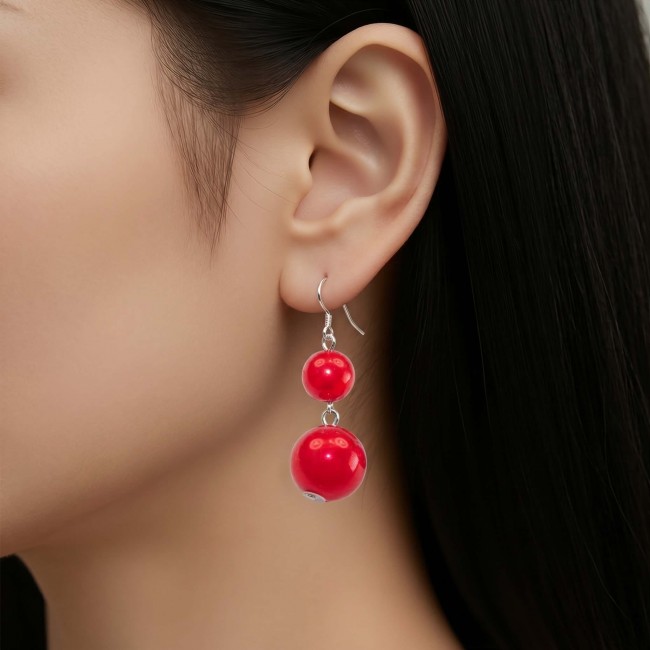 Summer Sublime natural Red handmade FASHION earrings - photo 1