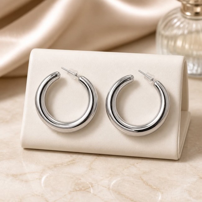 Allure Silver handcrafted hoop earrings - photo 2