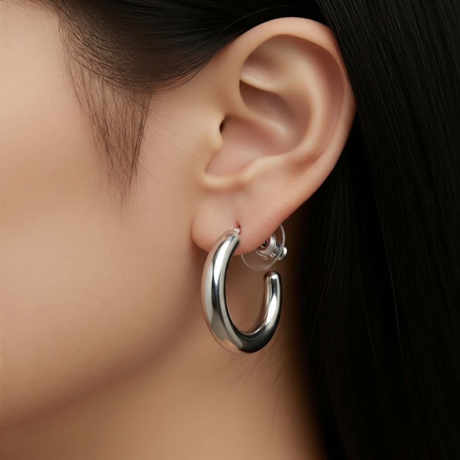 Allure Silver handcrafted hoop earrings - photo 1