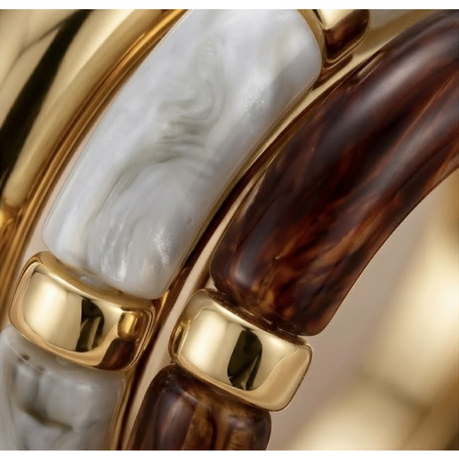 LUXURIOUS Bracelet Set Stackable 4 golden Bangles - Excellent quality - photo 3