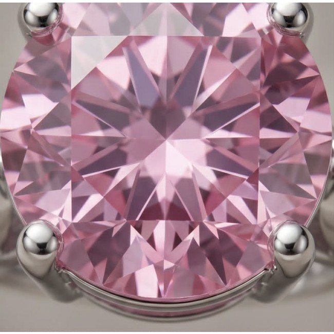 Tiffany - authentic 14.5 carat Pink Topaz .925 Sterling Silver Handcrafted Statement Ring size 8 - Pink Topaz stone close-up in a sterling silver setting