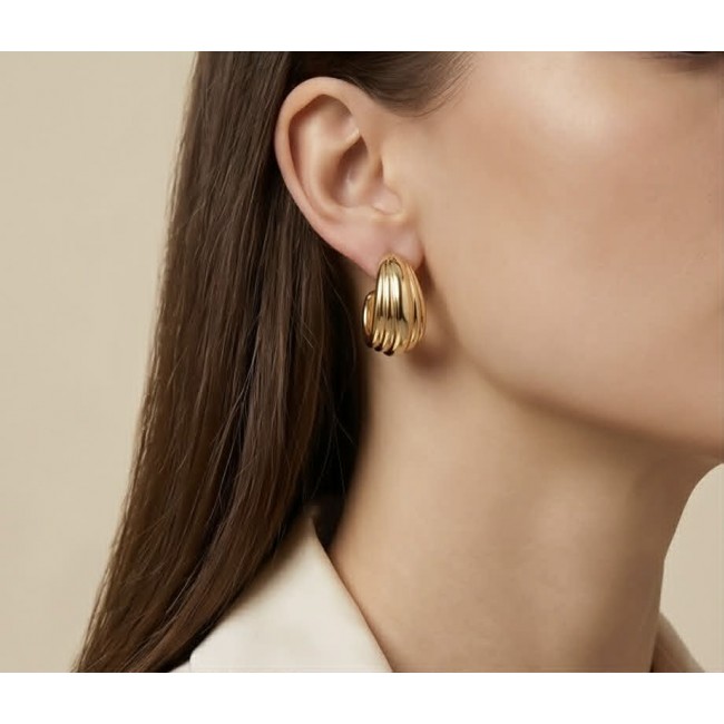 Allure Golden tone handcrafted Stylish earrings - photo 1
