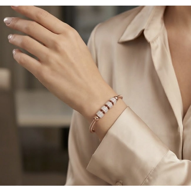 Divine - Precious pave White Topaz Rose Gold Women bracelet - photo 1