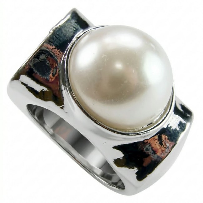 Luxurious Pearl brilliantly handcrafted silver ring s. 7 adjustable - photo 2