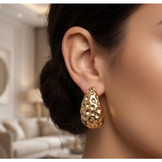 Allure Golden tone handcrafted Stylish earrings - photo 1