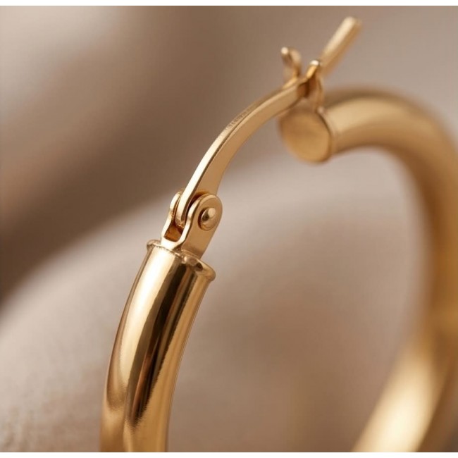 Allure Golden tone handcrafted Stylish Large Hoop earrings - photo 2