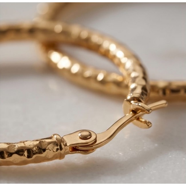 Allure Golden tone handcrafted Stylish midium size Hoop earrings - photo 2