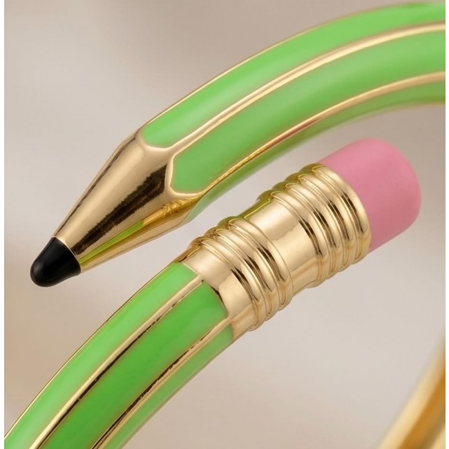 Pencil Enamel Hinge Bangle in Pastel Green Color Fashion Bracelet - photo 2