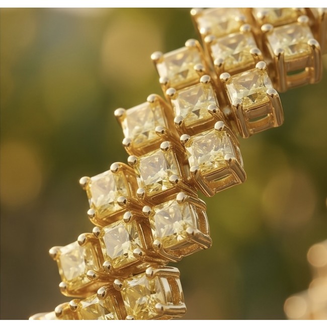 Melissa - Great Masterpiece 32.2 carat genuine Peridot 18K Gold over .925 Sterling Silver handmade Statement bracelet - Stone close-up of Melissa 32.2 carat Peridot 18K jewelry piece.