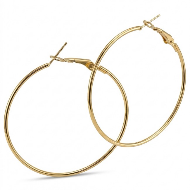 Allure Golden tone handcrafted Stylish Hoop earrings - photo 3