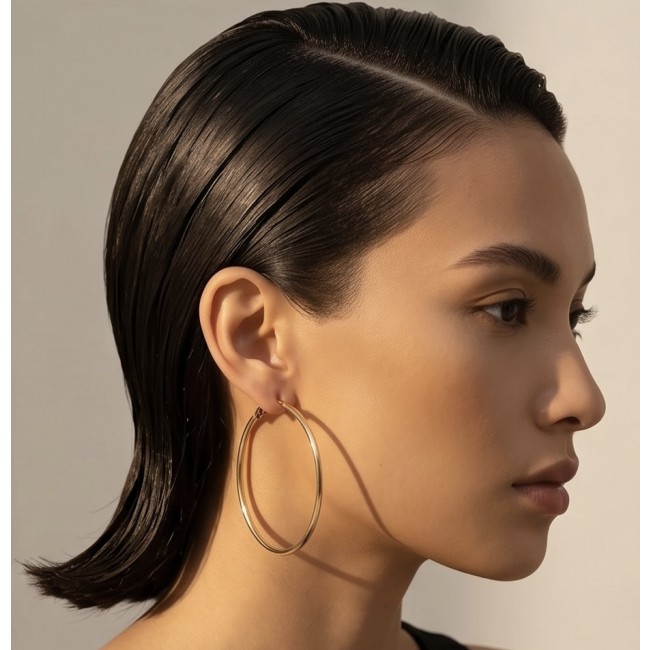 Allure Golden tone handcrafted Stylish Hoop earrings - photo 1