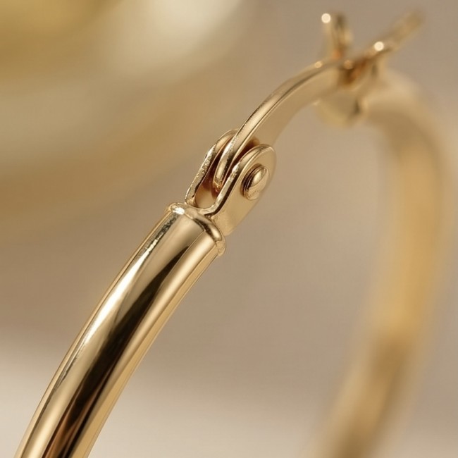 Allure Golden tone handcrafted Stylish Hoop earrings - photo 2