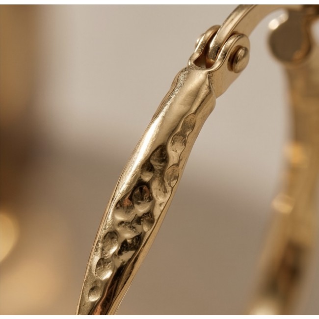 Allure Golden tone handcrafted Stylish Hoop earrings - photo 2