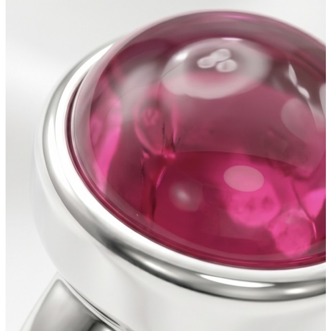 Giovanna 15.5 carat Ruby .925 Sterling Silver handcrafted incredible ring s. 8 - Close-up of 15.5 carat ruby set in .925 sterling silver.