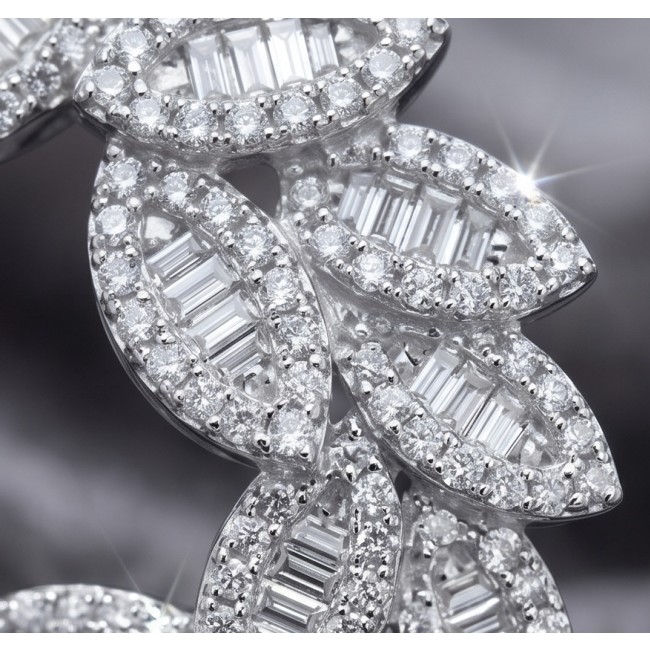 Veronica - Precious 14.5 carat White Topaz rhodium over .925 Sterling Silver Statement earrings - Close-up of white topaz earrings, rhodium over .925 silver, sparkling detail