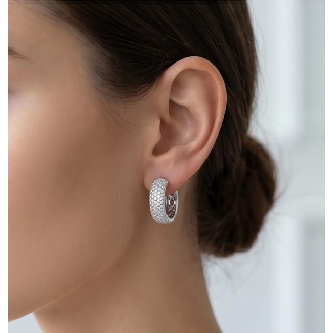 Stella Natural 6.2 carat White Topaz Silver handcrafted earrings - photo 1