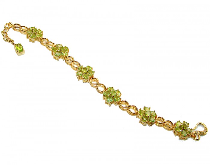 Alessia authentic Peridot 14K Gold over .925 Sterling Silver handmade Bracelet - photo 3
