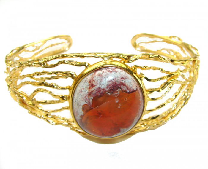 Dolce Vita Authentic Mexican Opal handmade 14K Gold over .925 Sterling Silver Bracelet / Cuff - photo 3