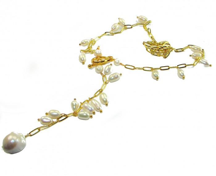 Precious Blister Pearl 14K Gold over .925 Sterling Silver Necklace - photo 3