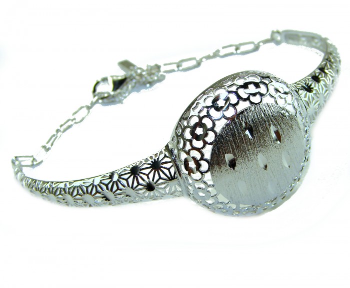 Casablanca Italy made .925 Sterling Silver handcrafted Bracelet - Side view of Casablanca Italy .925 Sterling Silver handcrafted bracelet