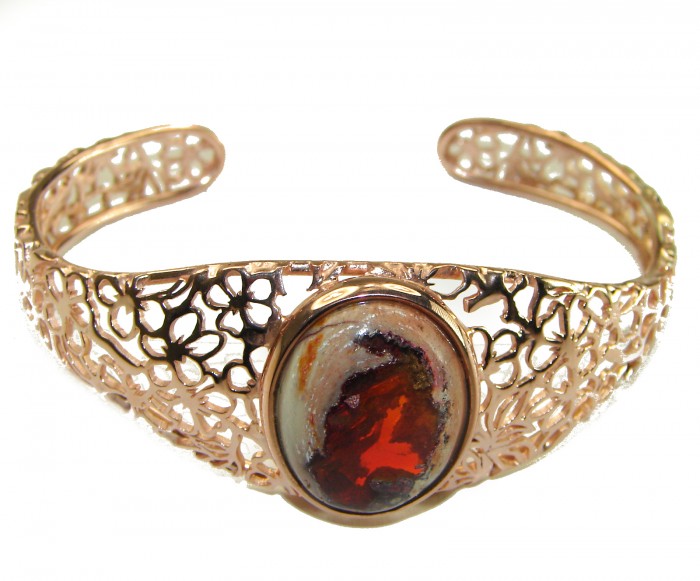 Dolce Vita Authentic 28.5 carat Mexican Opal handmade 14K Rose Gold over .925 Sterling Silver Bracelet / Cuff - photo 2