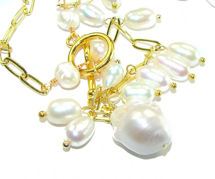Precious Blister Pearl 14K Gold over .925 Sterling Silver Necklace - photo 1