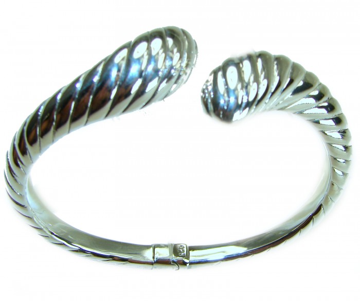 Bali made Bracelet in best quality .925 Sterling Silver - Sterling silver bracelet, angled view, Bali-made, rope design.